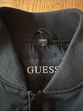 GUESS Black Jacket with White Stripe Kids Bomber